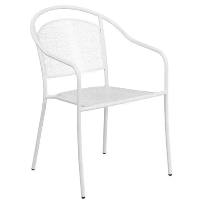 Flash Furniture Oia Commercial Grade 35.5 Square Indoor-Outdoor Steel Patio Table Set with 4 Round Back Chairs