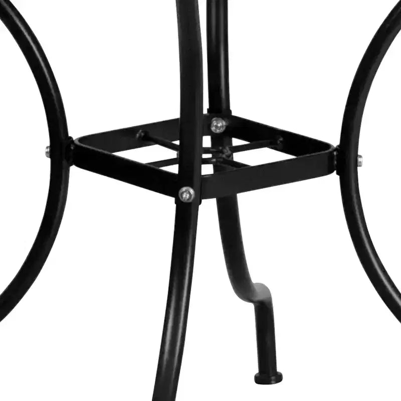 Flash Furniture Oia Commercial Grade 35.5 Square Indoor-Outdoor Steel Patio Table Set with 4 Round Back Chairs