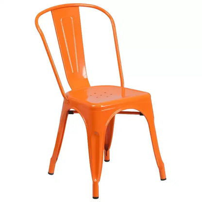 Emma and Oliver Commercial Grade 24 Round Metal Indoor-Outdoor Table Set with 2 Cafe Chairs