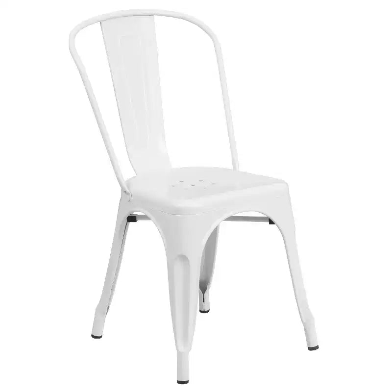 Emma and Oliver Commercial Grade 24 Round Metal Indoor-Outdoor Table Set with 2 Cafe Chairs