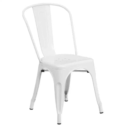 Emma and Oliver Commercial Grade 24 Round Metal Indoor-Outdoor Table Set with 2 Cafe Chairs