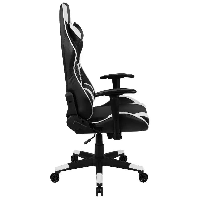 Emma and Oliver Racing Gaming Ergonomic Chair with Fully Reclining Back in Red LeatherSoft