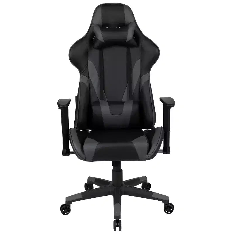 Emma and Oliver Racing Gaming Ergonomic Chair with Fully Reclining Back in Red LeatherSoft