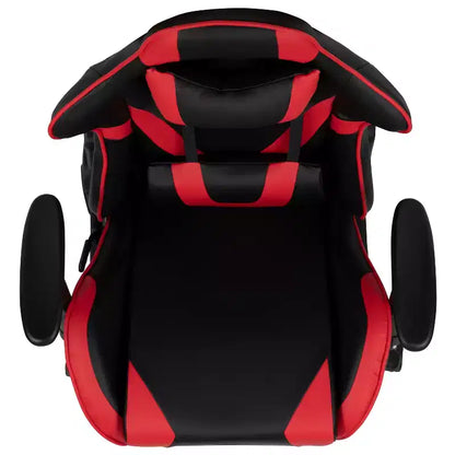 Emma and Oliver Racing Gaming Ergonomic Chair with Fully Reclining Back in Red LeatherSoft