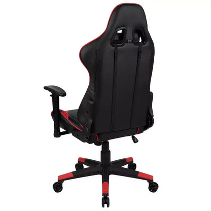 Emma and Oliver Racing Gaming Ergonomic Chair with Fully Reclining Back in Red LeatherSoft