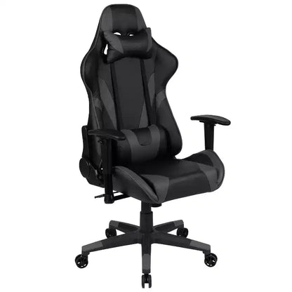 Emma and Oliver Racing Gaming Ergonomic Chair with Fully Reclining Back in Red LeatherSoft