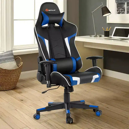 Costway Massage Gaming Chair Reclining Swivel Racing Office Chair w/Lumbar Support