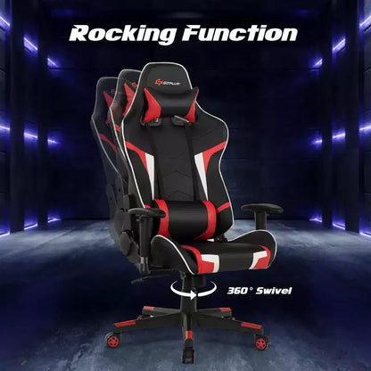 Costway Massage Gaming Chair Reclining Swivel Racing Office Chair w/Lumbar Support