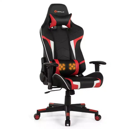 Costway Massage Gaming Chair Reclining Swivel Racing Office Chair w/Lumbar Support
