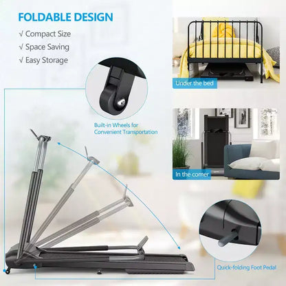 Costway 3HP Folding Treadmill Compact Walking Jogging Machine W/Touch Screen APP Control