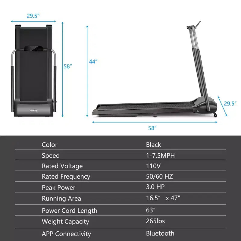 Costway 3HP Folding Treadmill Compact Walking Jogging Machine W/Touch Screen APP Control