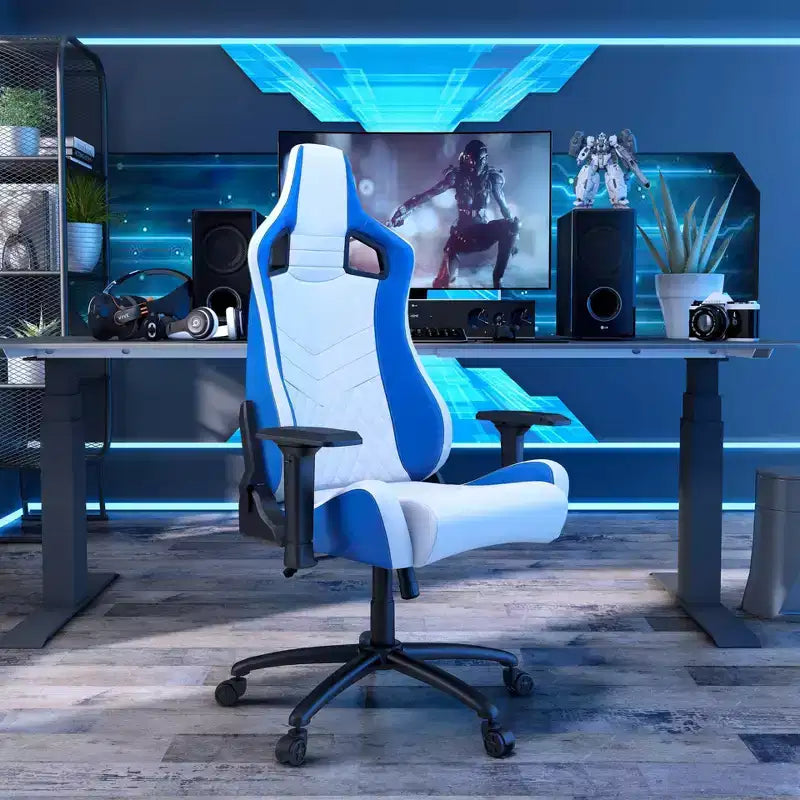 24/7 Shop At Home Quelman Adjustable Armrests Reclining Gaming Chair