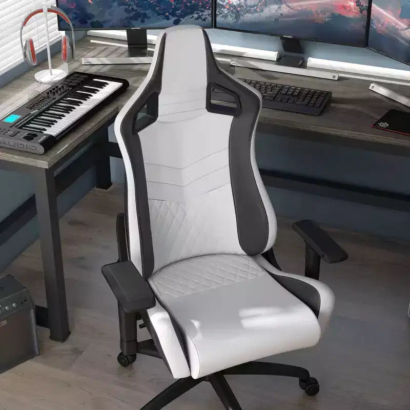 24/7 Shop At Home Quelman Adjustable Armrests Reclining Gaming Chair