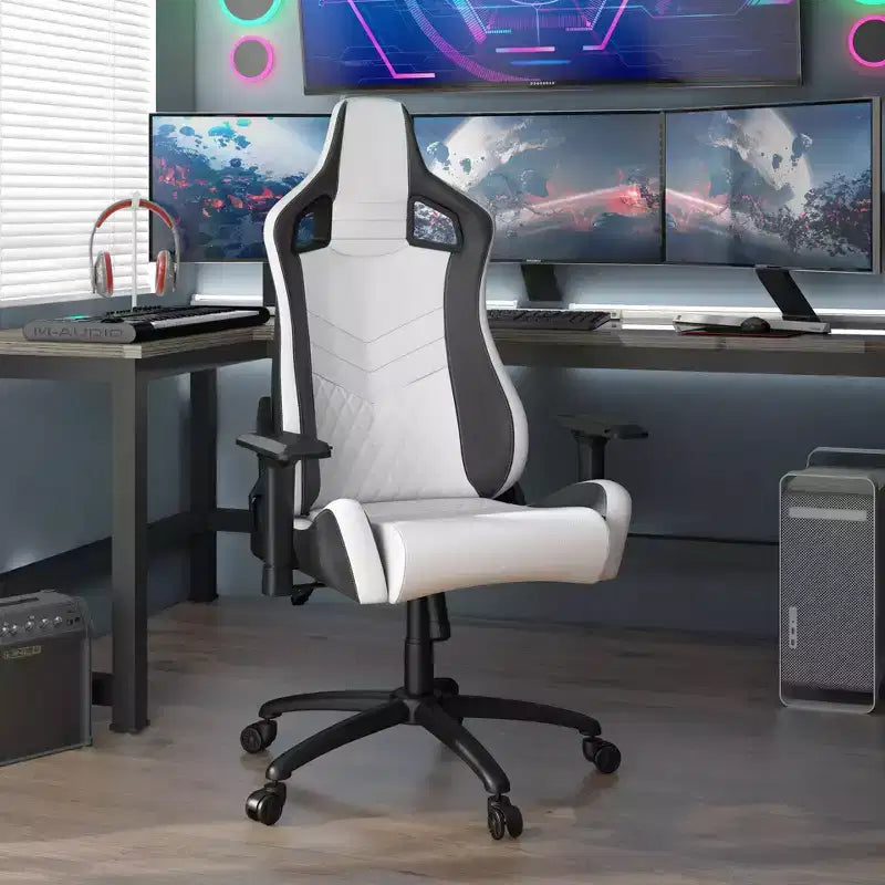 24/7 Shop At Home Quelman Adjustable Armrests Reclining Gaming Chair