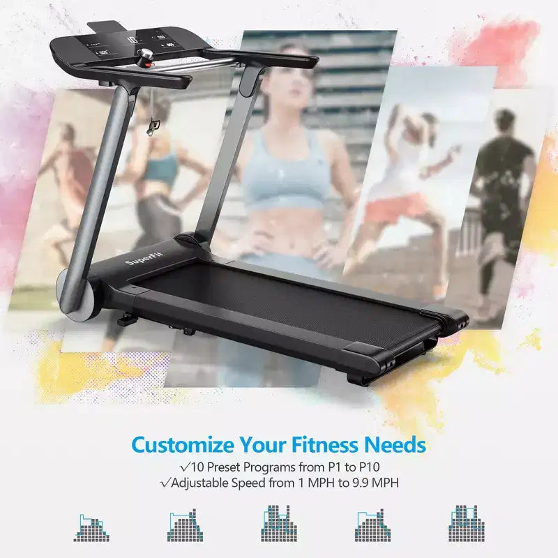Costway Folding Electric Treadmill Jogging MachineBluetooth10 Preset Programs