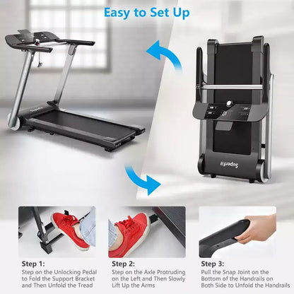 Costway Folding Electric Treadmill Jogging MachineBluetooth10 Preset Programs