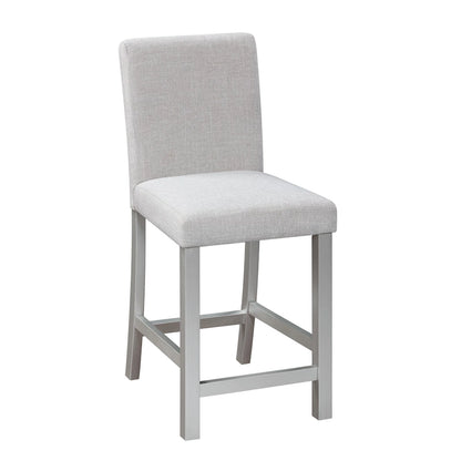 Ensemble de salle à manger moderne 5 pièces avec table carrée hauteur comptoir et 4 chaises rembourrées
