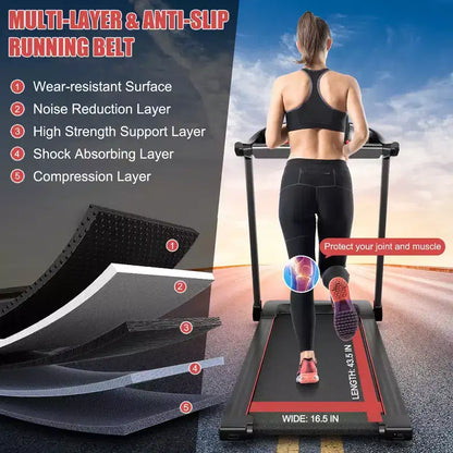 Costway 2.25HP Electric Running Machine Treadmill Bluetooth Speaker APP Control