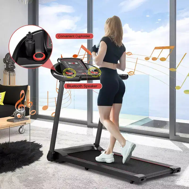 Costway 2.25HP Electric Running Machine Treadmill Bluetooth Speaker APP Control