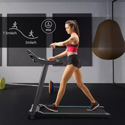 Costway 2.25HP Electric Running Machine Treadmill Bluetooth Speaker APP Control