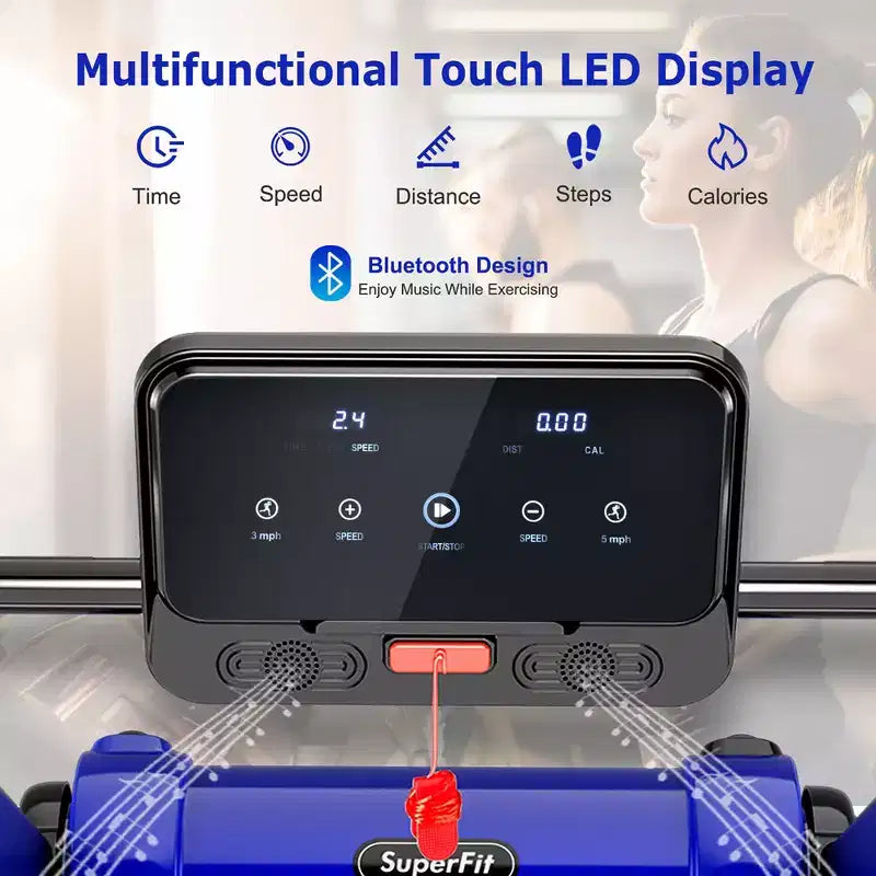 Costway Folding 2.25HP Electric Treadmill Running Machine APP Control Bluetooth
