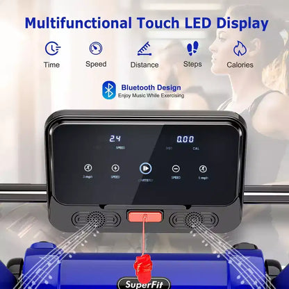 Costway Folding 2.25HP Electric Treadmill Running Machine APP Control Bluetooth