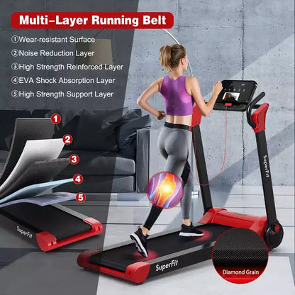Costway Folding 2.25HP Electric Treadmill Running Machine APP Control Bluetooth