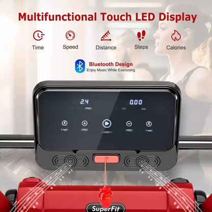 Costway Folding 2.25HP Electric Treadmill Running Machine APP Control Bluetooth