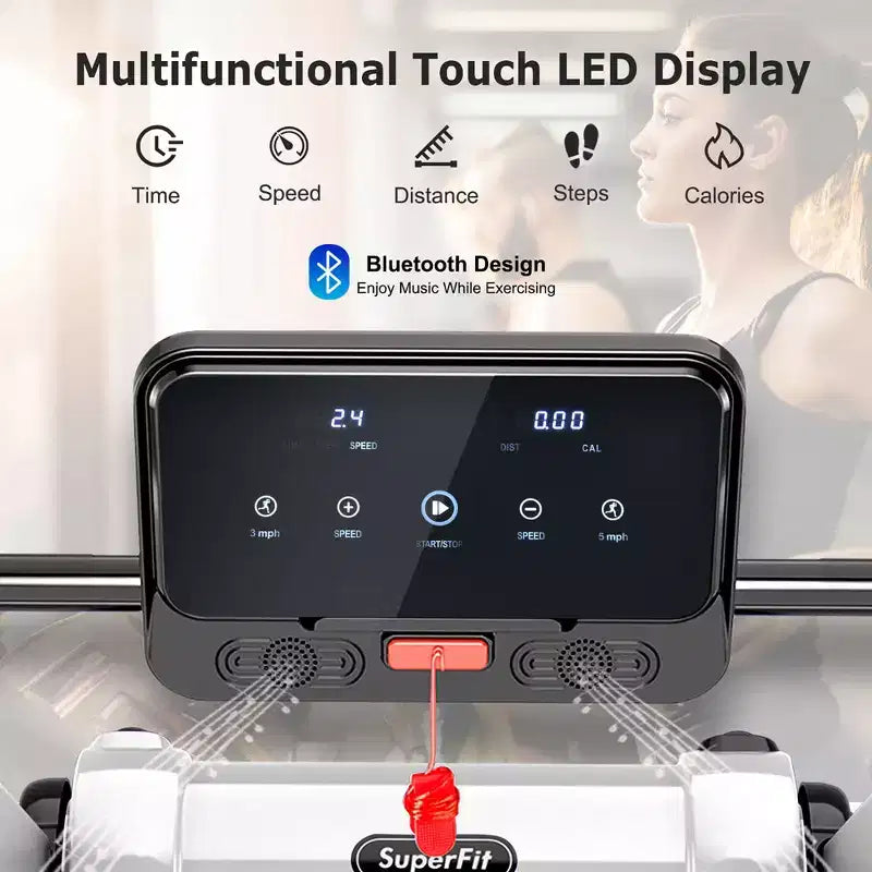 Costway Folding 2.25HP Electric Treadmill Running Machine APP Control Bluetooth