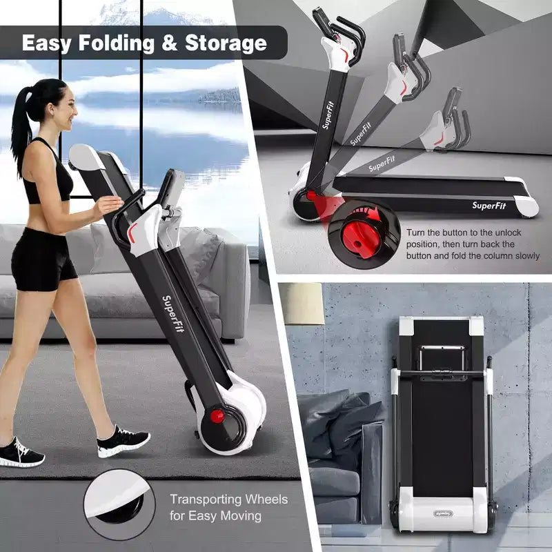 Costway Folding 2.25HP Electric Treadmill Running Machine APP Control Bluetooth