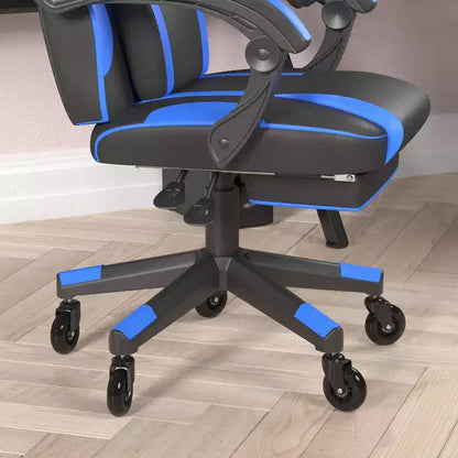 Chaise de jeu Flash Furniture X40, chaise d'ordinateur de course avec dossier et accoudoirs entièrement inclinables et roulettes transparentes, repose-pieds coulissant
