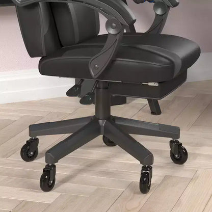 Chaise de jeu Flash Furniture X40, chaise d'ordinateur de course avec dossier et accoudoirs entièrement inclinables et roulettes transparentes, repose-pieds coulissant