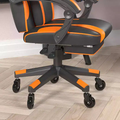 Chaise de jeu Flash Furniture X40, chaise d'ordinateur de course avec dossier et accoudoirs entièrement inclinables et roulettes transparentes, repose-pieds coulissant