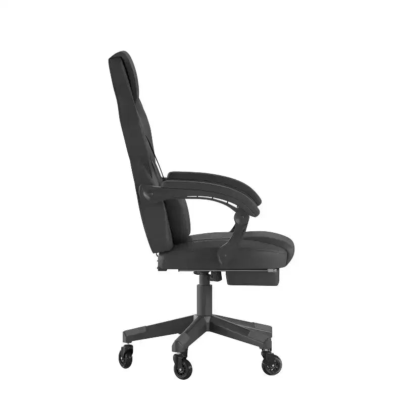 Chaise de jeu Flash Furniture X40, chaise d'ordinateur de course avec dossier et accoudoirs entièrement inclinables et roulettes transparentes, repose-pieds coulissant