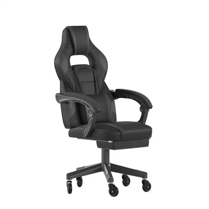 Chaise de jeu Flash Furniture X40, chaise d'ordinateur de course avec dossier et accoudoirs entièrement inclinables et roulettes transparentes, repose-pieds coulissant