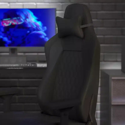 Flash Furniture Falco Chaise de jeu ergonomique à dossier haut réglable avec accoudoirs 4D, oreiller appui-tête et support lombaire réglable