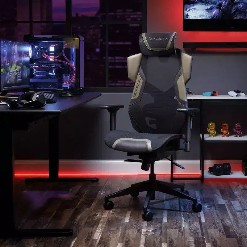 Chaise de gaming RESPAWN Flexx Mesh avec support lombaire et appui-tête réglable