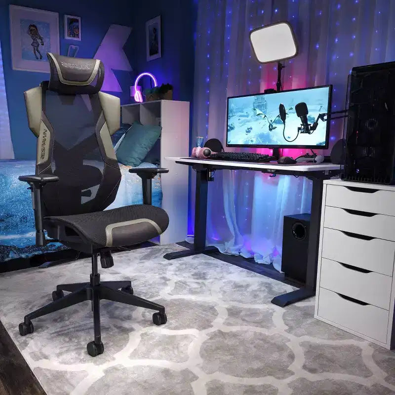 Chaise de gaming RESPAWN Flexx Mesh avec support lombaire et appui-tête réglable