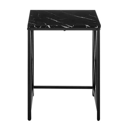 Ensemble de tables d'appoint gigognes carrées avec finition en marbre - Danya B.