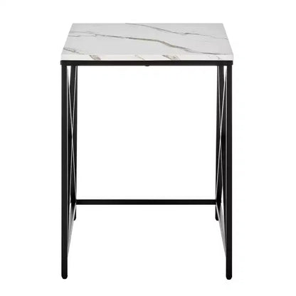 Ensemble de tables d'appoint gigognes carrées avec finition en marbre - Danya B.