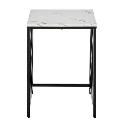 Ensemble de tables d'appoint gigognes carrées avec finition en marbre - Danya B.