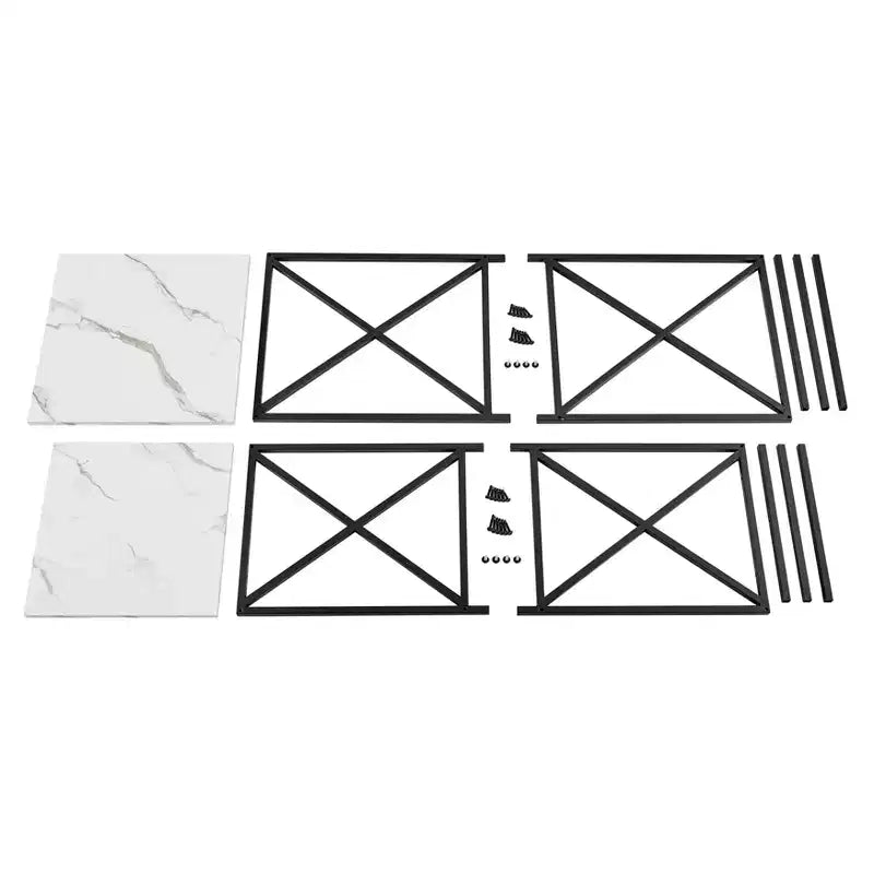 Ensemble de tables d'appoint gigognes carrées avec finition en marbre - Danya B.