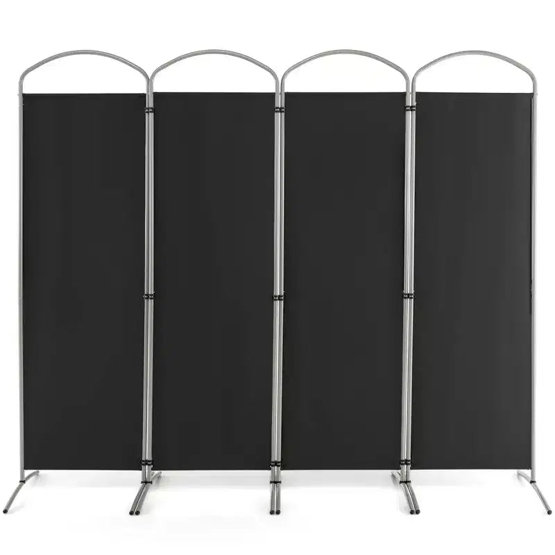 Costway 4 Panels Folding Room Divider 6 Ft Tall Fabric Privacy Screen Black/Brown/Grey/White