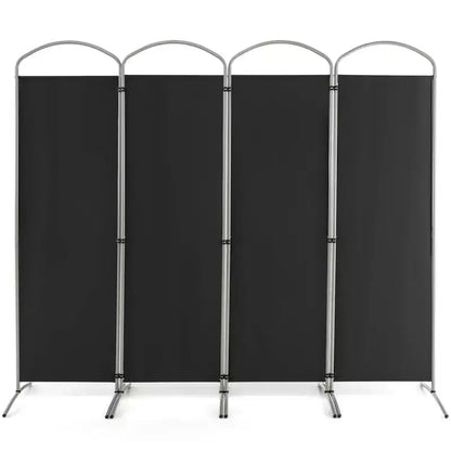Costway 4 Panels Folding Room Divider 6 Ft Tall Fabric Privacy Screen Black/Brown/Grey/White