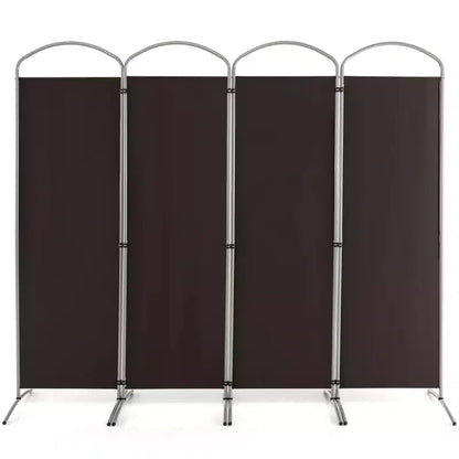 Costway 4 Panels Folding Room Divider 6 Ft Tall Fabric Privacy Screen Black/Brown/Grey/White
