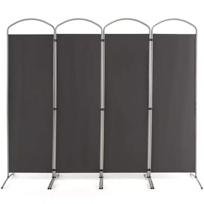 Costway 4 Panels Folding Room Divider 6 Ft Tall Fabric Privacy Screen Black/Brown/Grey/White