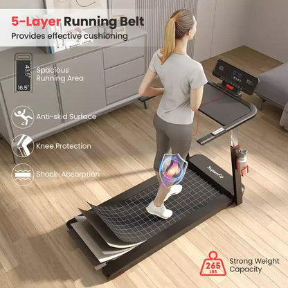 Costway 3HP Running Machine Folding Treadmill Adjustable Height APP Control Table Board