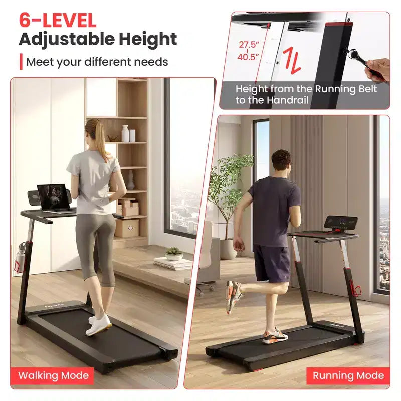 Costway 3HP Running Machine Folding Treadmill Adjustable Height APP Control Table Board