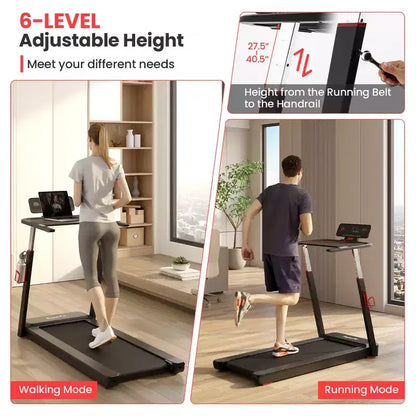 Costway 3HP Running Machine Folding Treadmill Adjustable Height APP Control Table Board