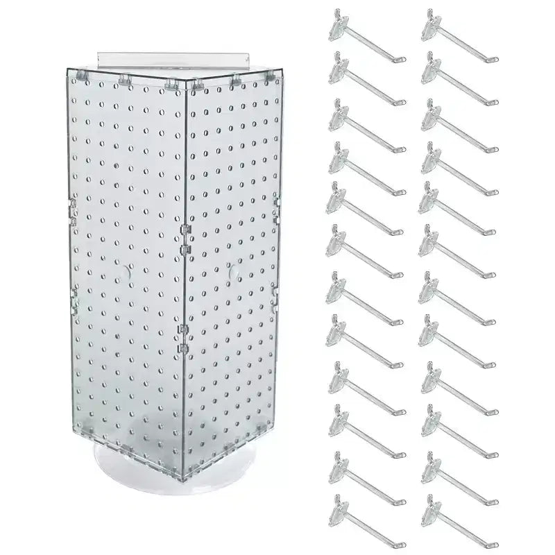 Présentoir de comptoir rotatif à quatre faces en pegboard avec crochets Azar Displays
